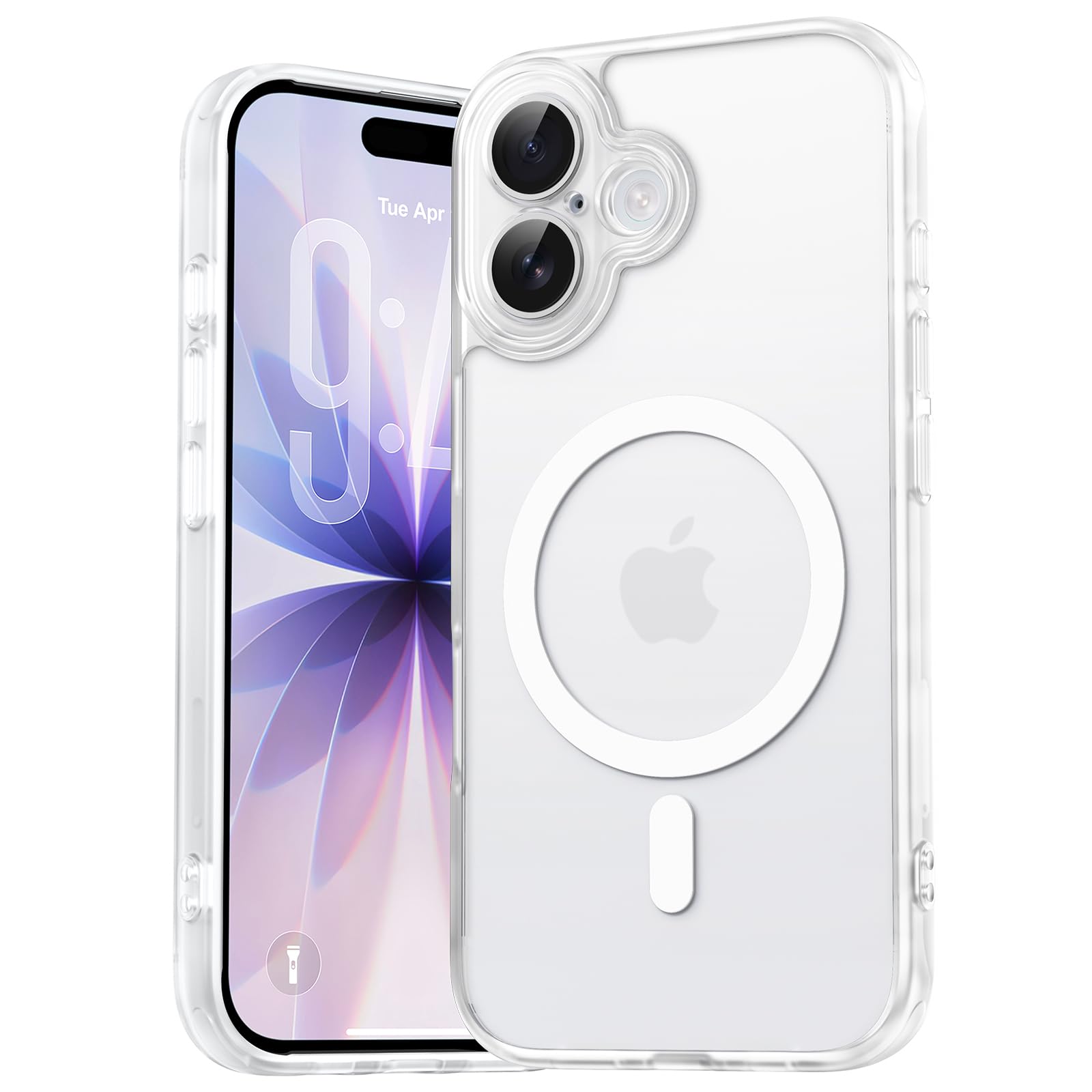 EASDNB für iPhone 17 Hülle für Magsafe mit Kameraschutz, Magnetisch Handyhülle für iPhone 17 Stoßfeste Kratzfeste Durchscheinende Matt Rückseite Schutzhülle für iPhone 17 Case, Transparent Weiße