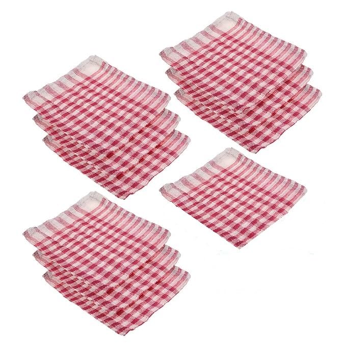 F&G SIR PRIZE Cotton Kitchen Duster | Wet Dry Cotton Cleaning Napkin| Pocha for Kitchen | Car | Desk | Kitchen Cotton Check Duster (Set of 10) Pink (B0D11SNY16) Amazon Price History, Amazon Price Tracker