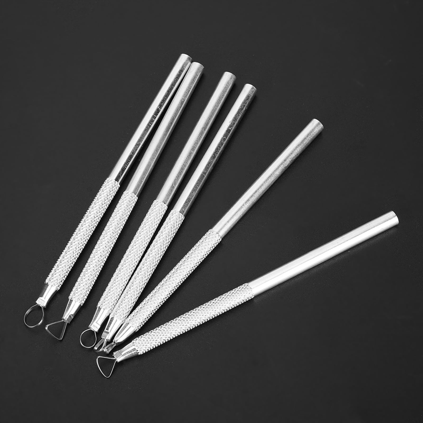 6Pcs/Set intaglio Raschietto, Incisione punta cava intagliatore Argilla incisione Scultura Strumenti in Lega di Alluminio, per Fanghi Goffratura Modellatura Lisciatura e intaglio dell'argilla