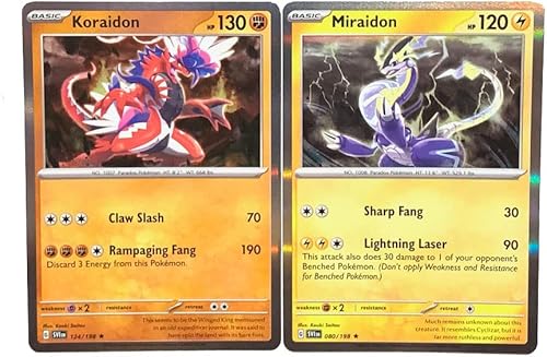 Koraidon & Miraidon – Scarlet & Violet – Lot de 2 cartes légendaires Pokémon – 0