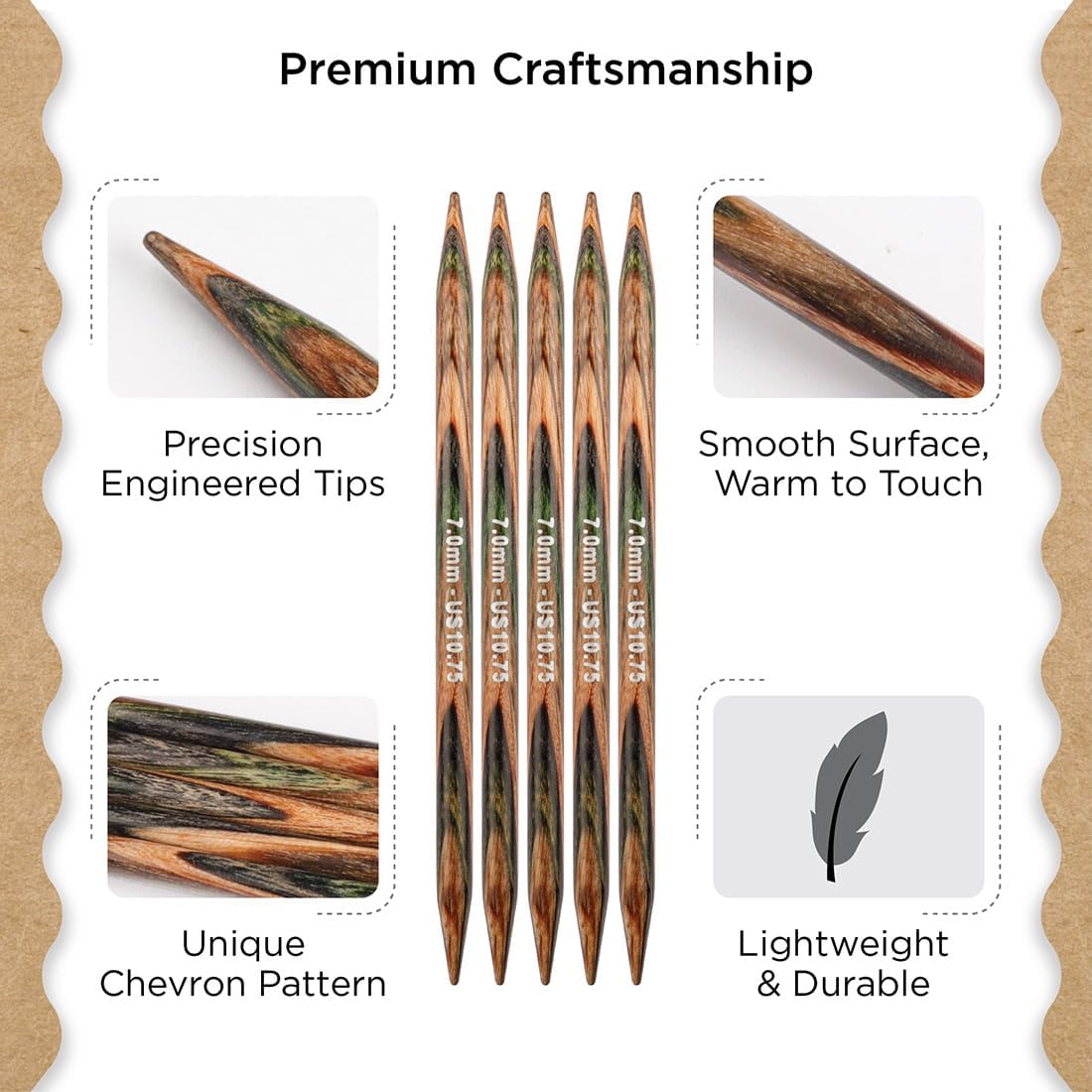 Knitter’s Pride Terra Double-Pointed Needles 8"" (20cm) – US Size 10.75 (7mm)