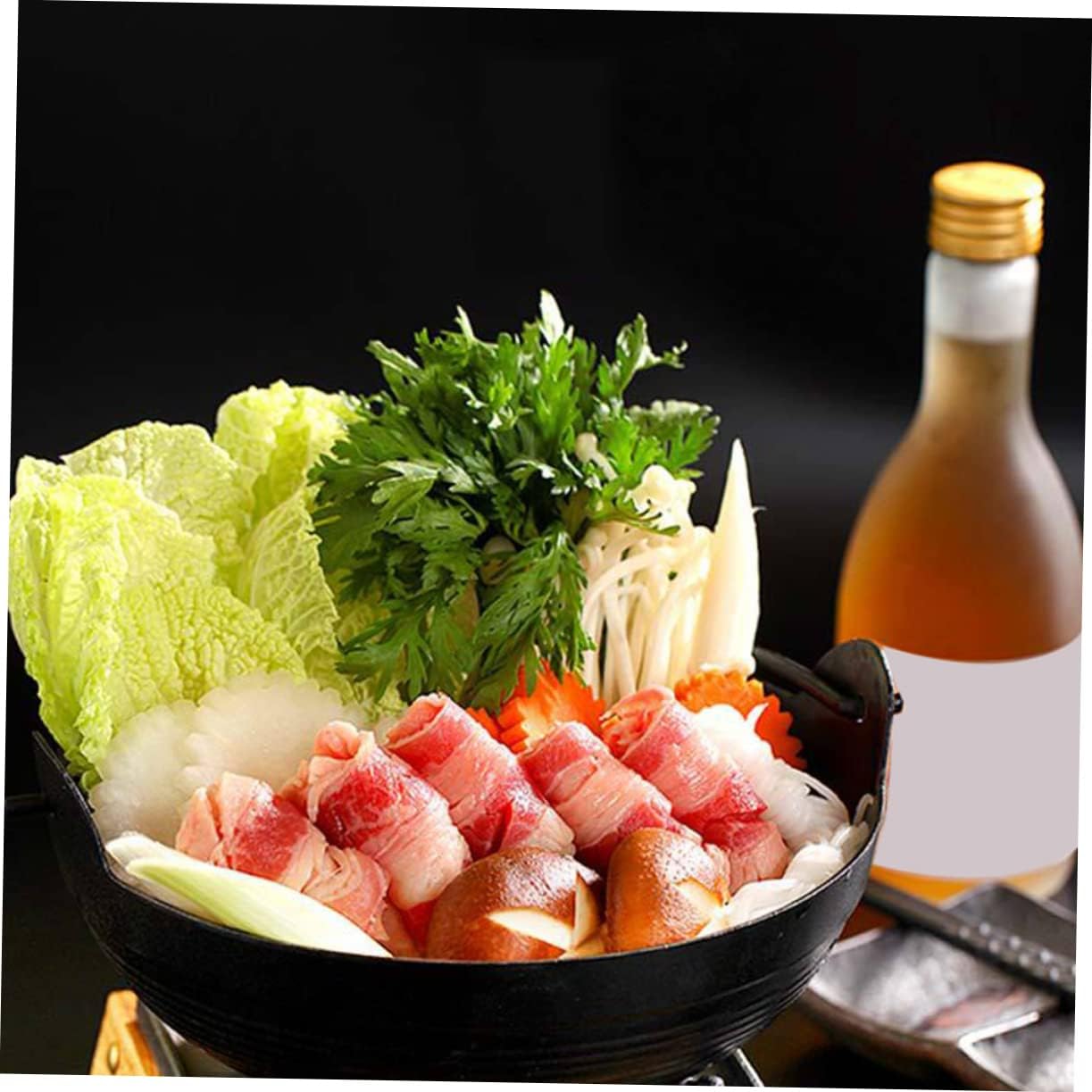 Cast Iron Japanese Stew Pot with Stand Non-sticky Cooking Utensil for Home and Restaurant Use for Soup Ramen Instant Noodles Easy to Clean and Design