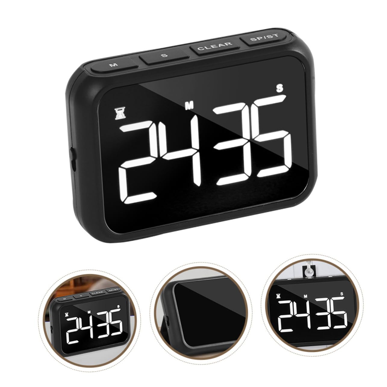 POPETPOP 2piezas Temporizador De Cocina Digital Led Recargable Pantalla Cronómetro para Cocina Horario Aleatorio y Función De Alarma para Hogar Oficina y Restaurantes
