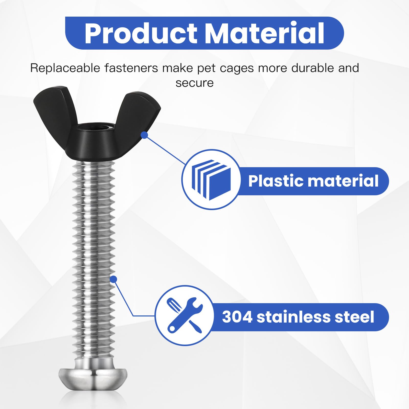 24 Pcs Pet Carrier Fasteners Set, M6 Stainless Steel