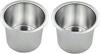 SEETOOOGAMES Jumbo Silver Aluminum Drop-in Poker Table Cup Holders (Pack of 2) - Rustproof, 3.9" Dia, Fits Drinks & Phones