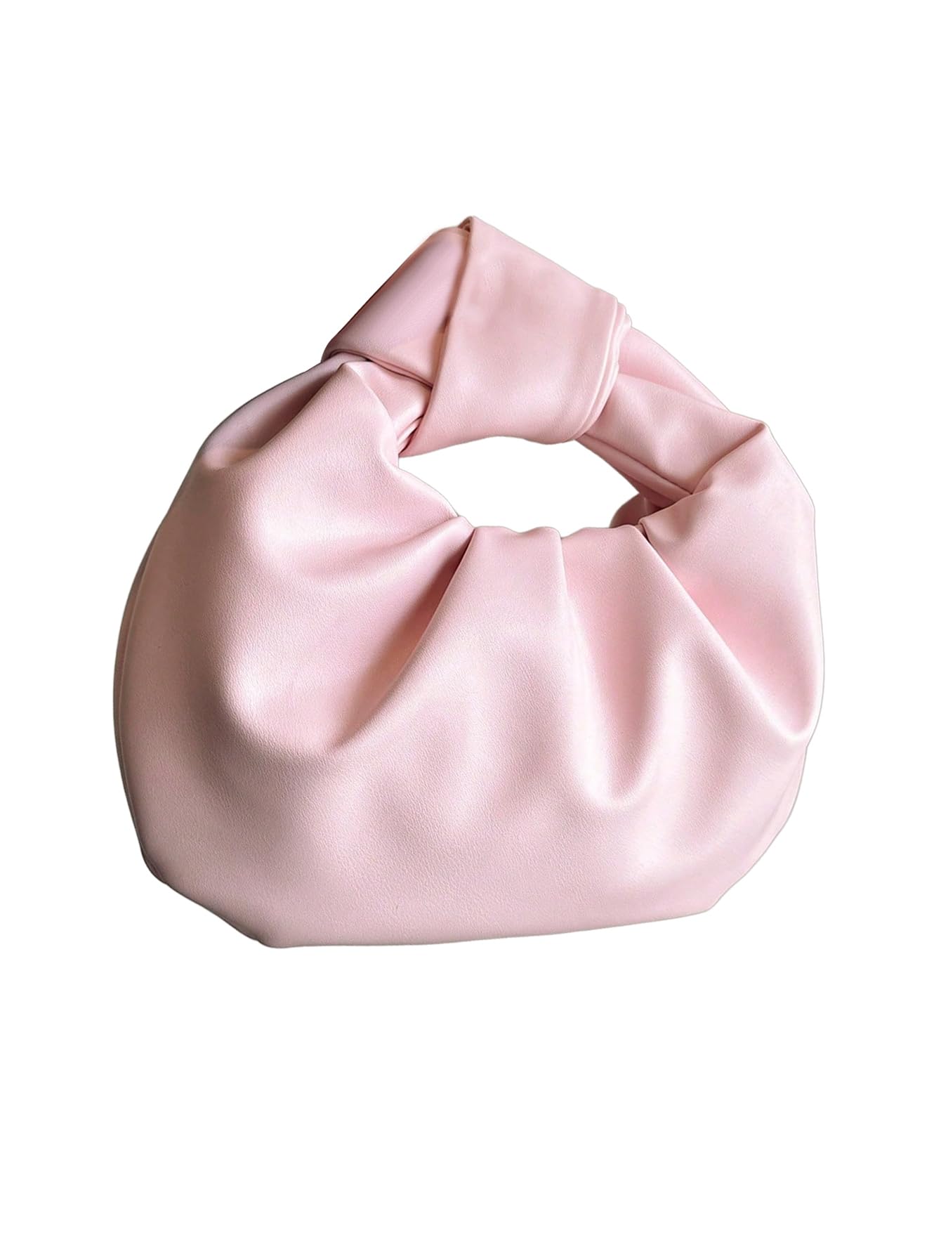GORGLITTER Women's Cute Hobo Bag Ruched Twist PU Leather Clutch Purse Handbag with Magnetic Closure Pink One Size