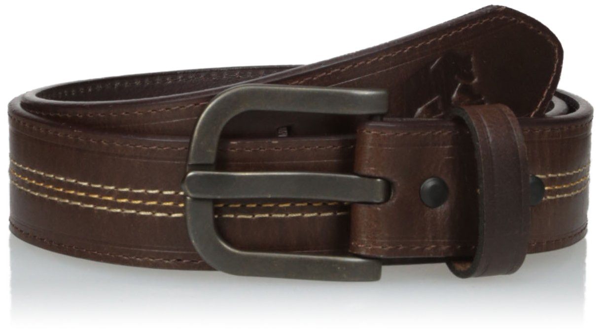 BerneMen's Heavy Stitch Leather Center Belt