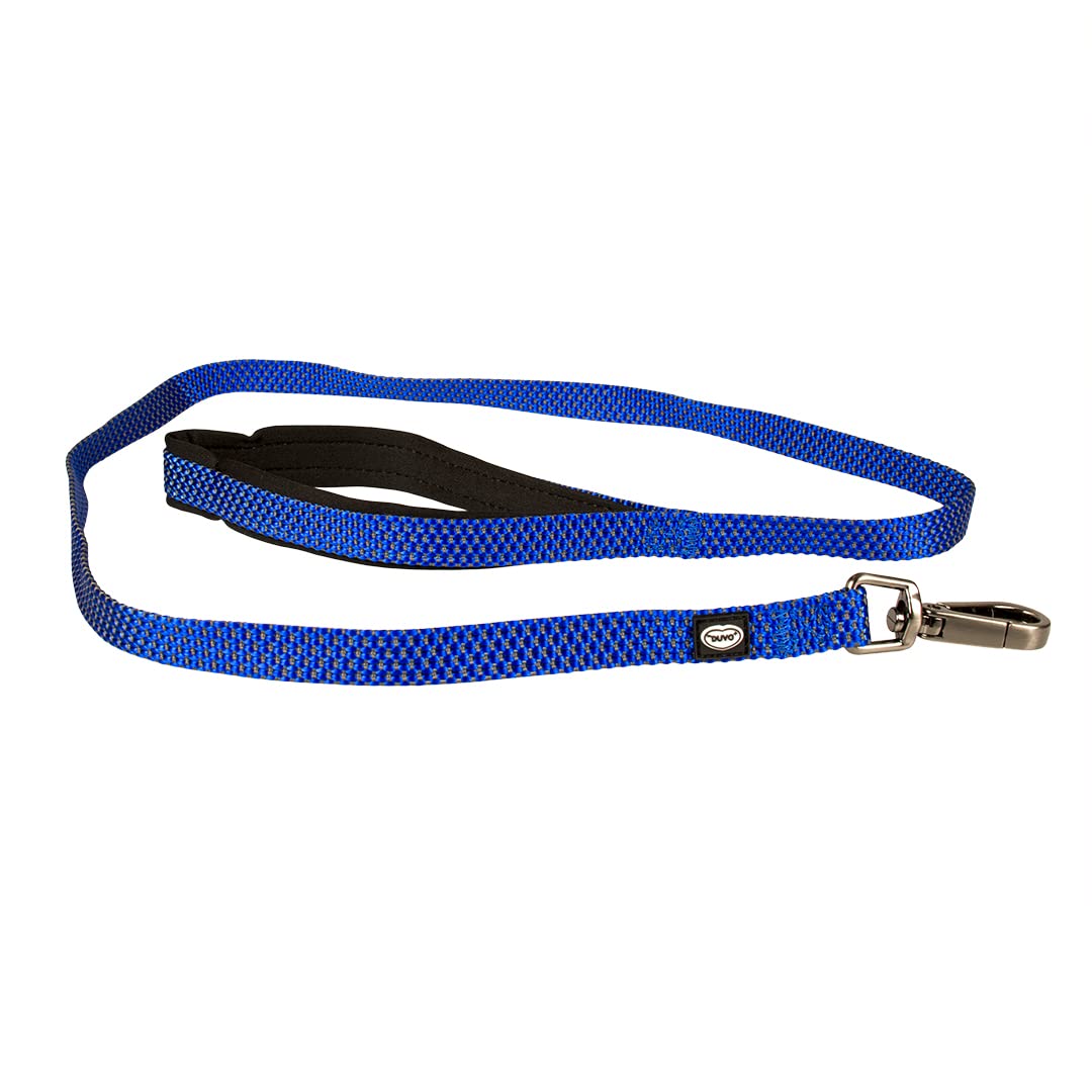 duvoplus, Laisse Confortable et Contemporaine Gamme Explor East, Laisse Résistante et étanche 120cm/15mm Bleu, Waterproof, qualité Durable, Idéal pour la Promenade