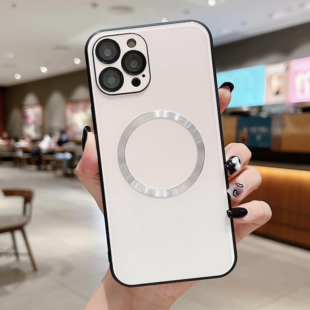 Coque de téléphone de luxe iPhone 14 Pro Max dégradé blanc protection chic - 6