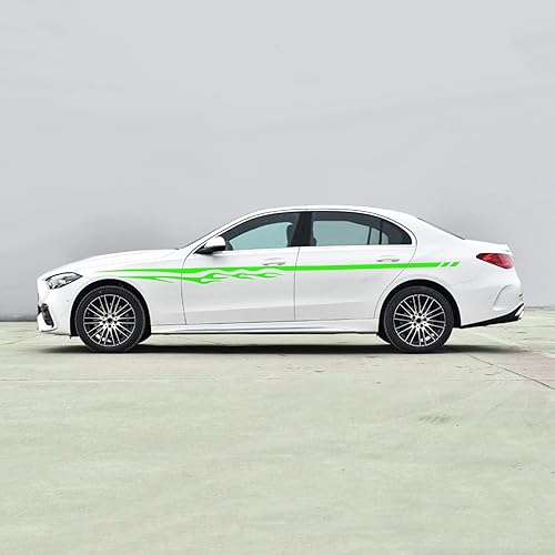 Miniatura 7 de RUIANTE Calcomanías y calcomanías universales con diseño de rayas, diseño de llama para carrocería de automóvil, cintura de puerta lateral (2