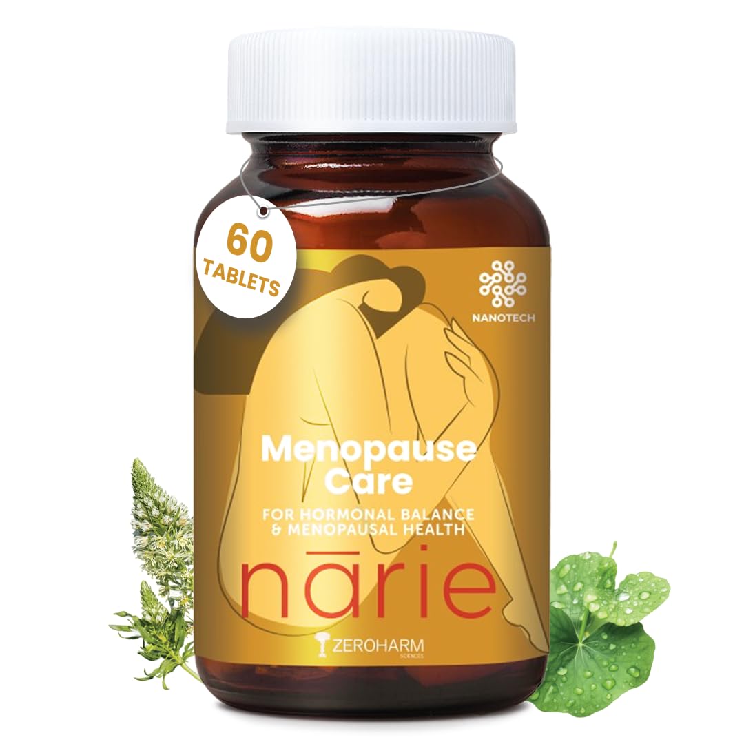 ZEROHARM Narie Menopause Care Tablets|Hormonal Balance|Relief From Night Sweats&Hot Flashes|Reduces Stress,Irritability&Mood Swings|Gotu Kola,Shatavari,Punarnava,Chaste Berry Extract-image-49