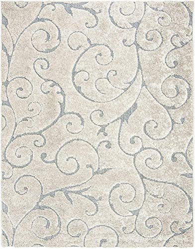 Image of Handwoven Microfibre 3D Rug for Living Room (Ivory & Grey, 9 X 9 Feet (Square), Microfibre)