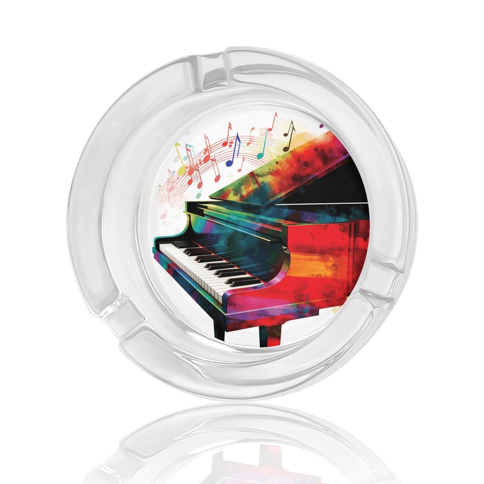 Amazon.com: Glass Ashtray,Colorful Piano Keyboard Music Tabletop