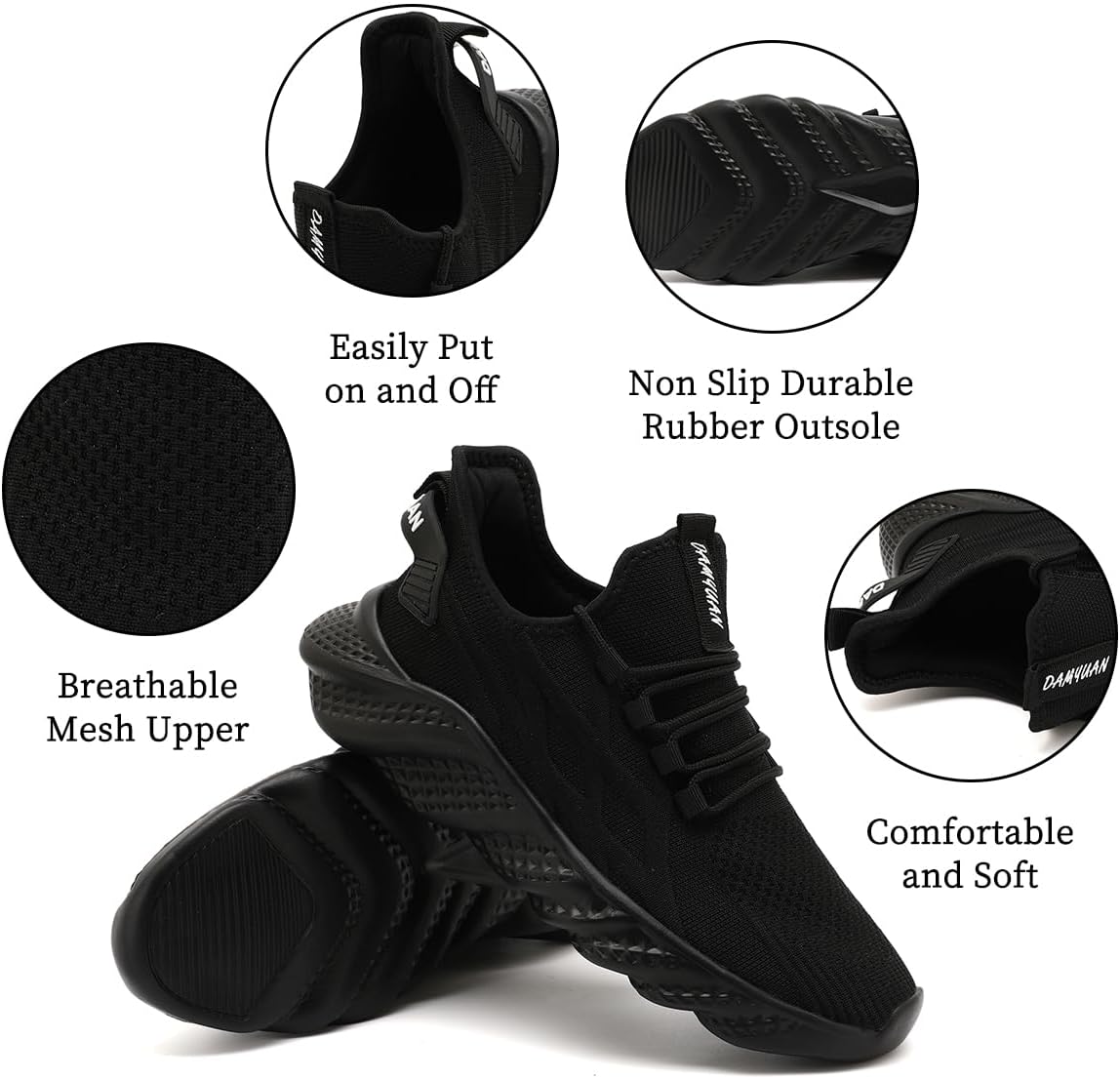 Womens Walking Shoes Running Sneakers Slip On Tennis Sport Workout Gym Athletic Travel Work Lightweight Non Slip Fashion Breathable Comfortable Shoes - Image 4