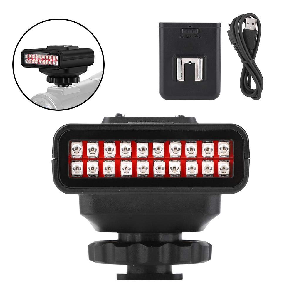 Kamera-Infrarot-Nachtsicht, tragbare LN-3 IR-Nacht-LED-Licht 20PCS Lampen, USB wiederaufladbare einstellbare Illuminator Ersatz, für Indoor Outdoor Fotografie Beleuchtung Zubehör