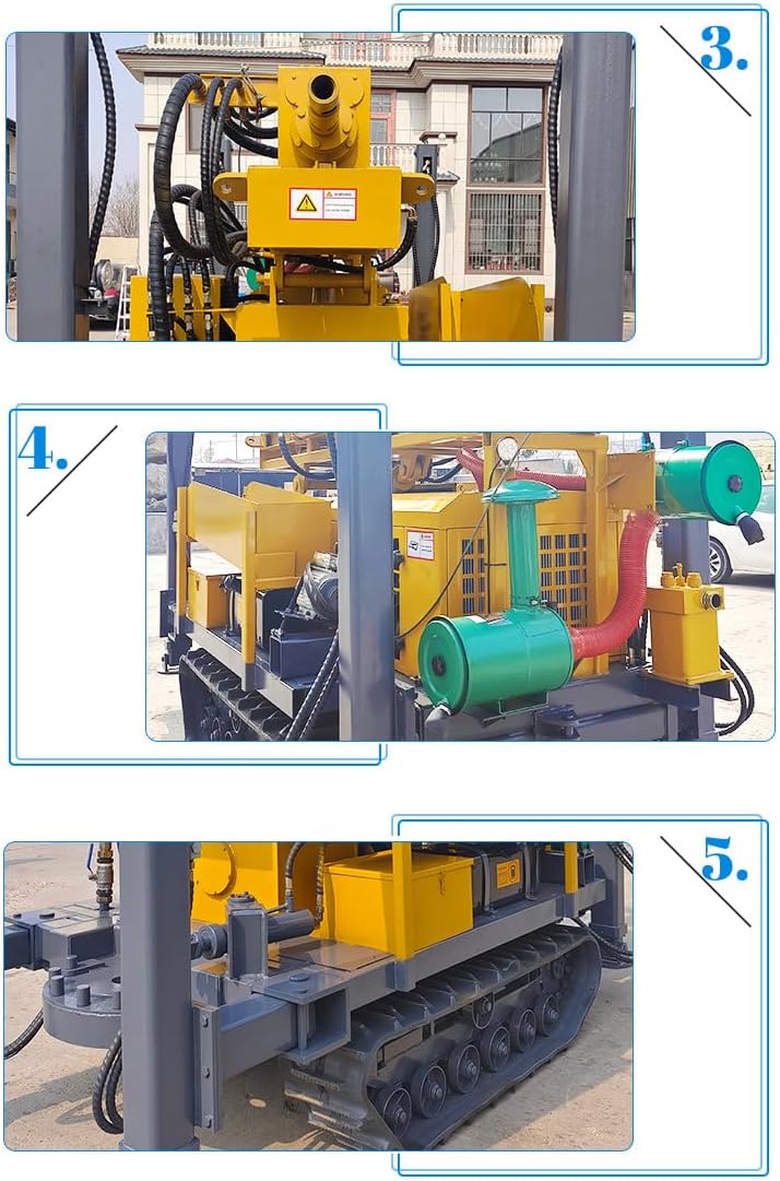 Water Well Drilling Rig, Pneumatic Rotary Drill, Deep Borehole Machine - Air Powered, Mud Circulation System, For Agricultural & Livestock Water Supply
