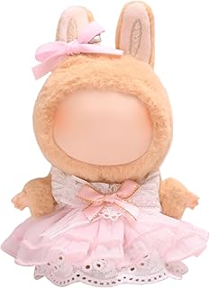 TYXHXTF Pop-BU-BU Ropa, Ropa de Peluche de 17 cm para BU-BU, Falda de Tul Rosa para Muñecas La-BU-BU de 17 cm, Ropa para M...