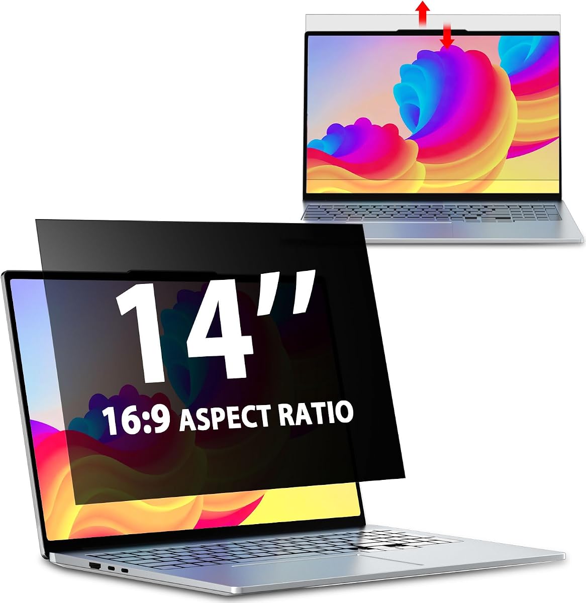 Laptop Privacy Screen 14 Inch 16:9 Aspect Ratio, Laptop Screen Privacy | Shield Compatible With Lenovo Hp Dell Acer Asus Thinkpad Envy Xps, Removable Anti Glare Blue Light Computer Filter Protector
