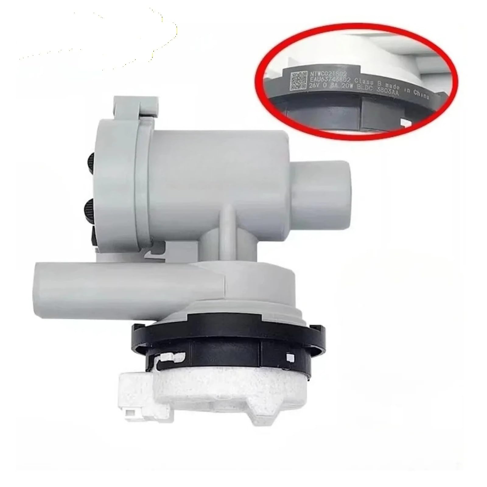 Conjunto Bomba de Desagüe para Lavadora, Compatible con LG, 1 pieza