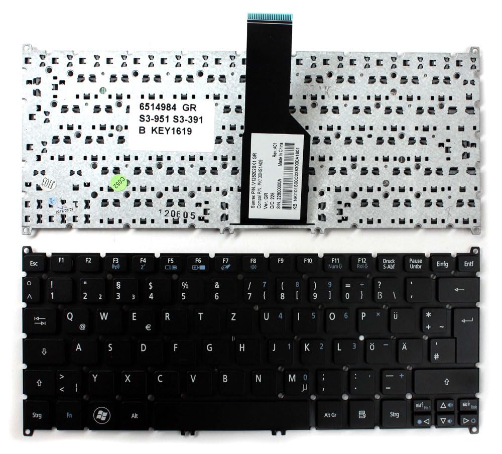 Clavier PC Acer Aspire One AO756-4854 Power4Laptops noir - 2