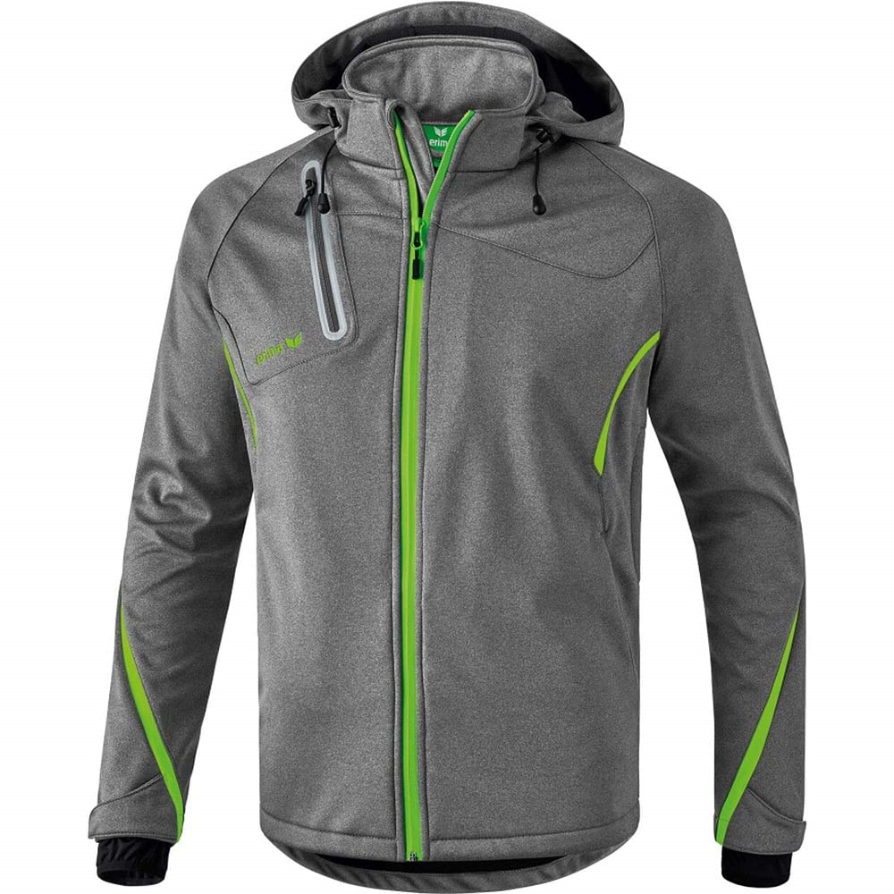 Erima Mężczyźni Kurtka softshell Function (9060710), szary melanż/green gecko, XL
