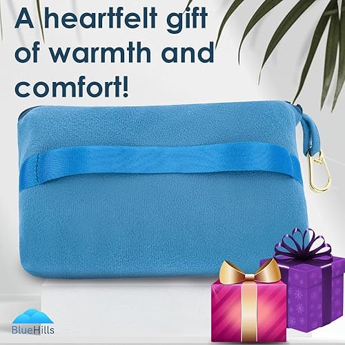 Miniatura 2 de BlueHills Manta de viaje compacta y ligera, tamaño de bolsillo, para avión, esencial, viaje de vuelo, en bolsa, funda portátil, accesorio de avión,