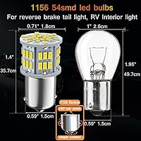 Vista 2 de Bombilla LED 1156 de luz de marcha atrás, 1141 1003 7506 BA15S, 12V-24V 54SMD utilizada para luces de marcha atrás de respaldo de camión, luces