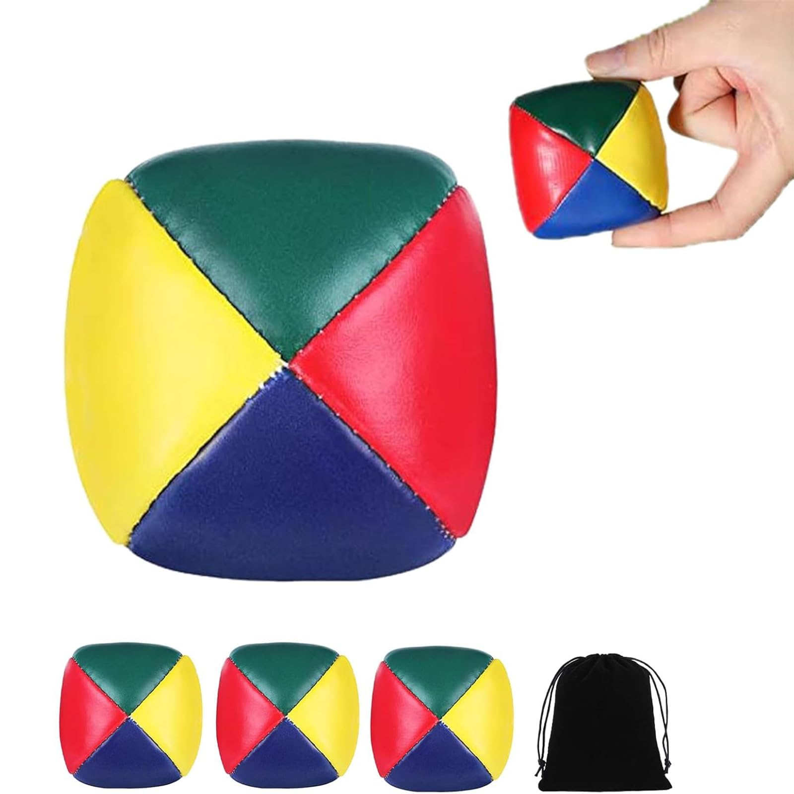 Moxychrony 4 Pcs Juggling Balls, Juggling Balls for Adults Set with Storage Bag, 5cm Durable Soft Smooth Jugg Ball, Designed for Beginners Adults to Safely Practise at Home