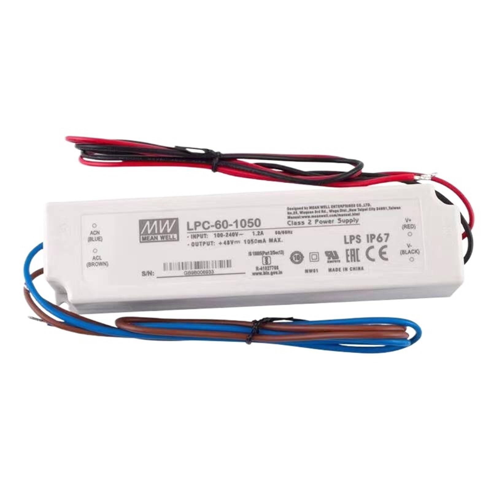 FCARUMIQP LPC-60-1050 1050mA Constant Current Single Output Switching Power Supply LED Driver IP67