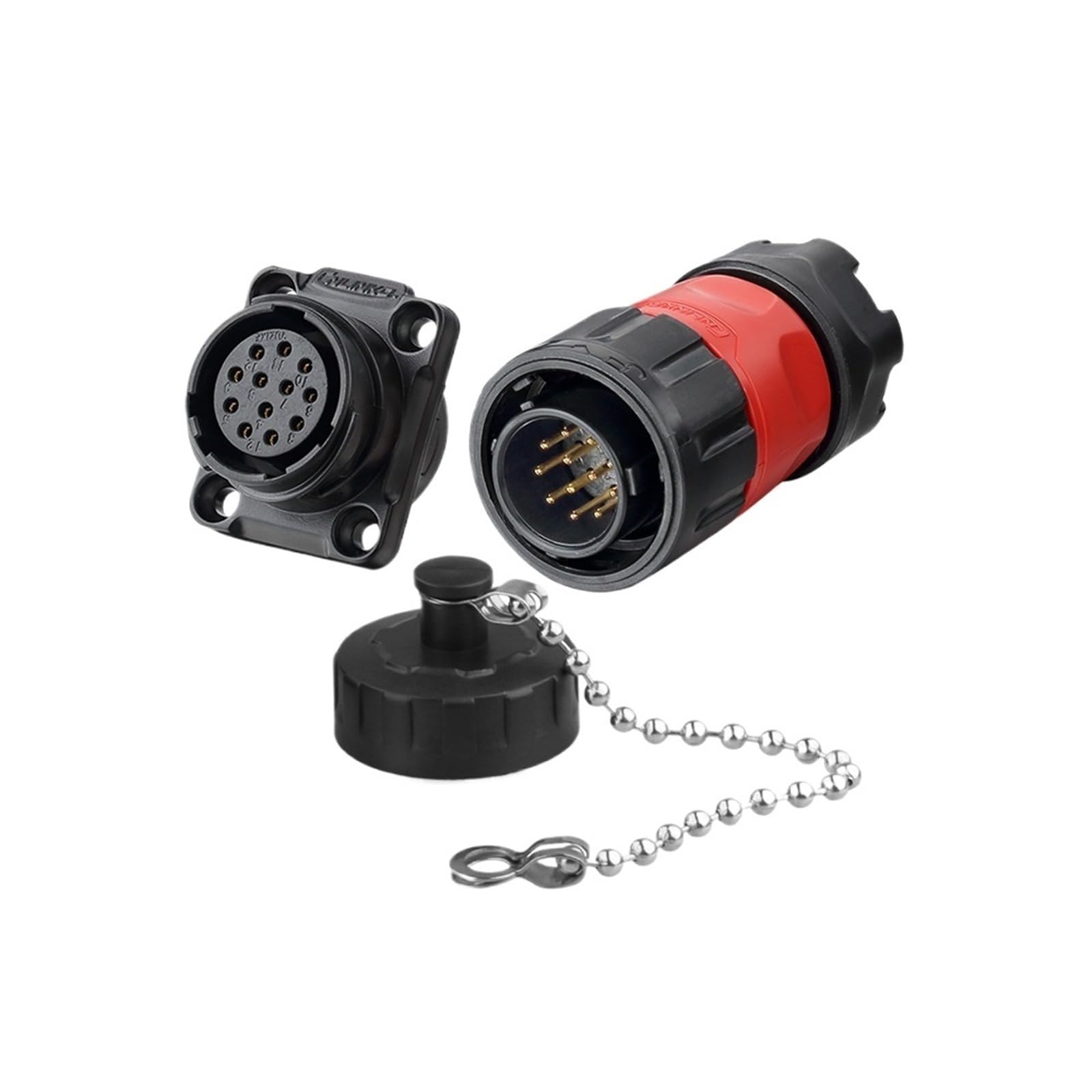 Conector YM20 de 12 pines impermeable IP68 y enchufe para panel 4