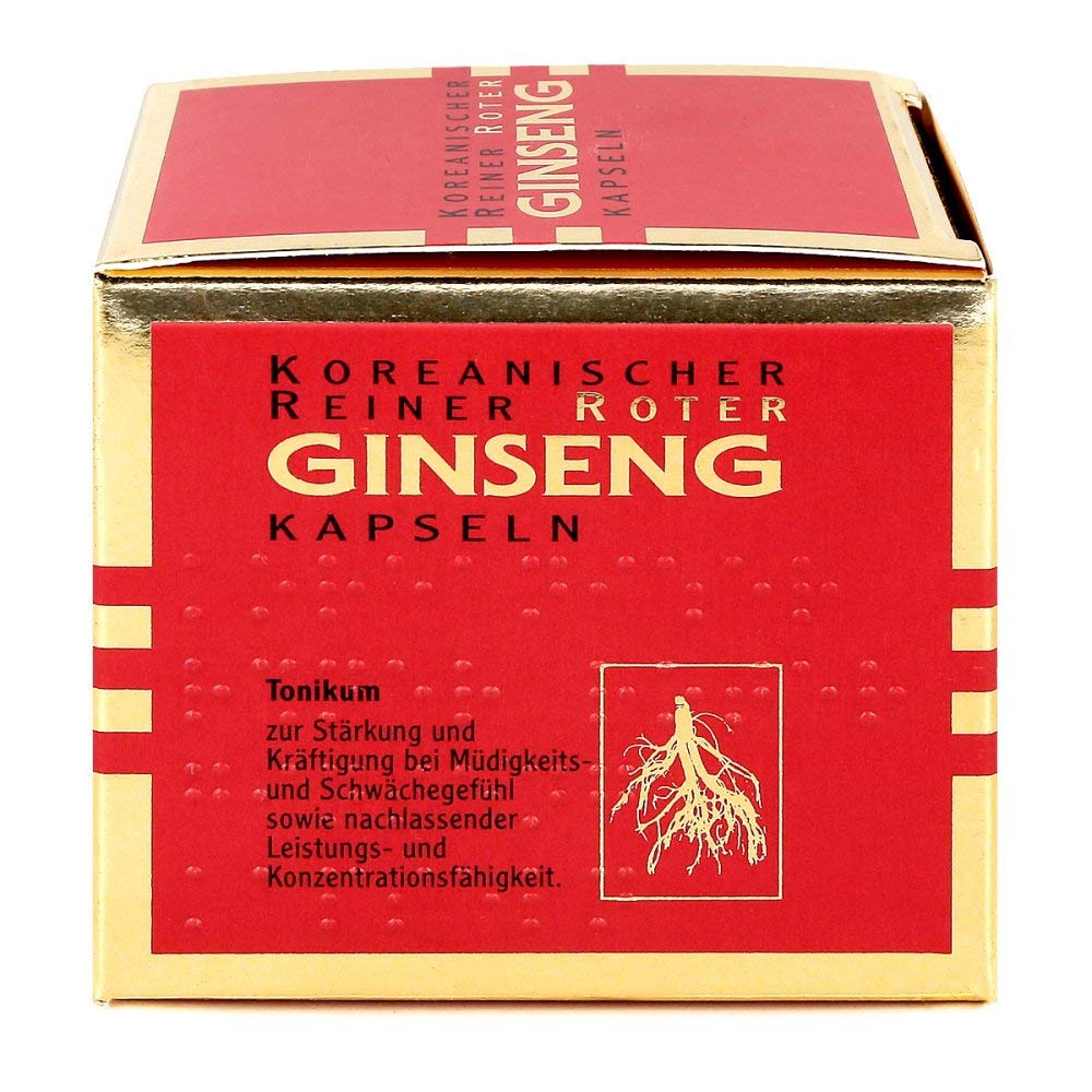KGV Koreanischer Reiner Roter Ginseng, 100 Kapseln, je 300 mg Ginsengwurzel-Pulver, Arzneimittel mit 6-jährigem Panax Ginseng