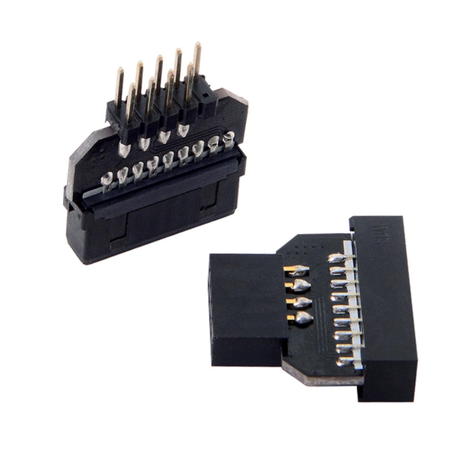 Adaptador USB 2.0 9 Pines a USB 3.0 19 Pines Conector Puente para Tarjeta Madre con Función de Adaptación Inversa Y Transmisión Estable de Información, 5 Piezas