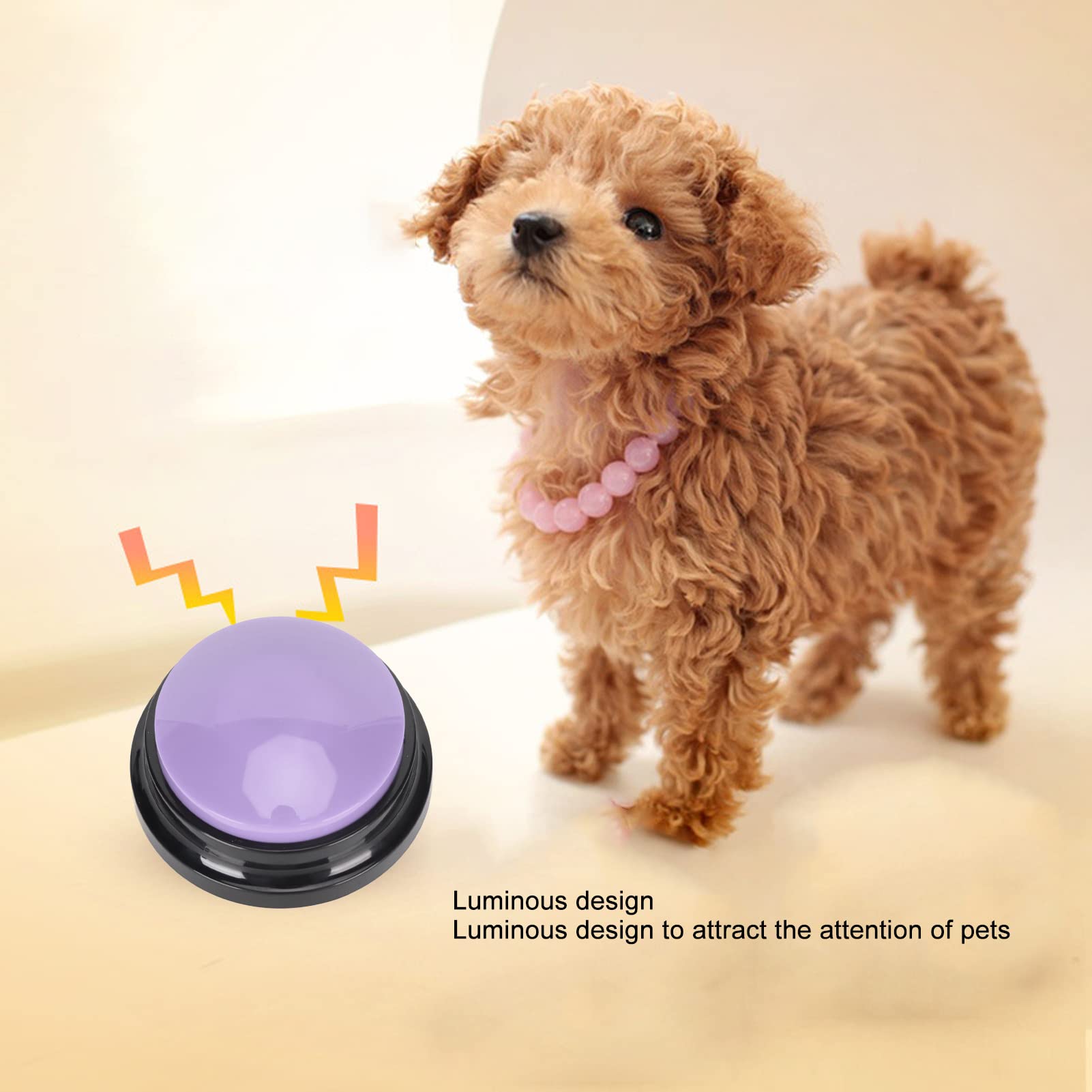 Dog Buttons for Communication,Voice Recording Button,Dog Communication Buttons Educational Recordable Dog Talking Button for Cat,Puppy,Pet Trainin 30 Second Voice Recording (Purple)