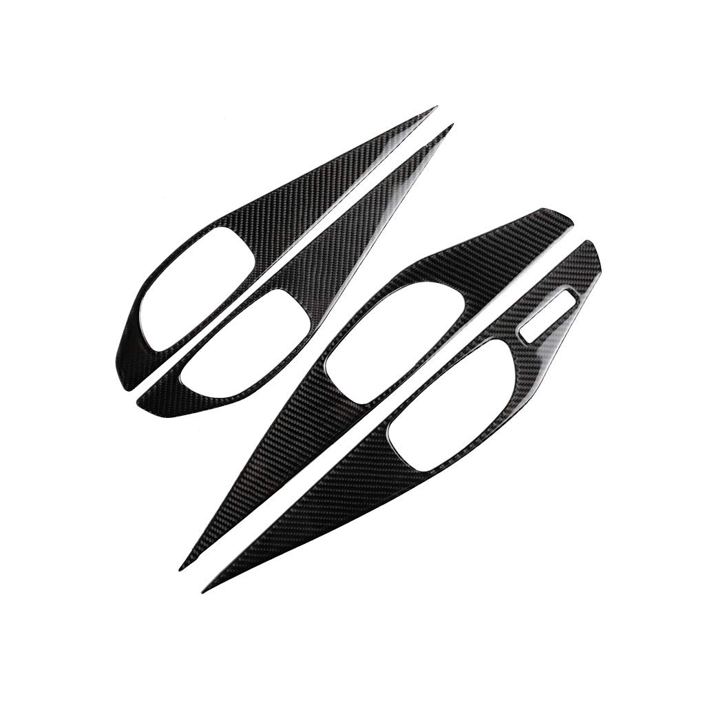 Landparts Carbon Fiber Grain Full Set Interior Decoration Cover Trim Kit for Infiniti Q50 Q60 2014-2019 (Interior Door Handle Decorative Cover)