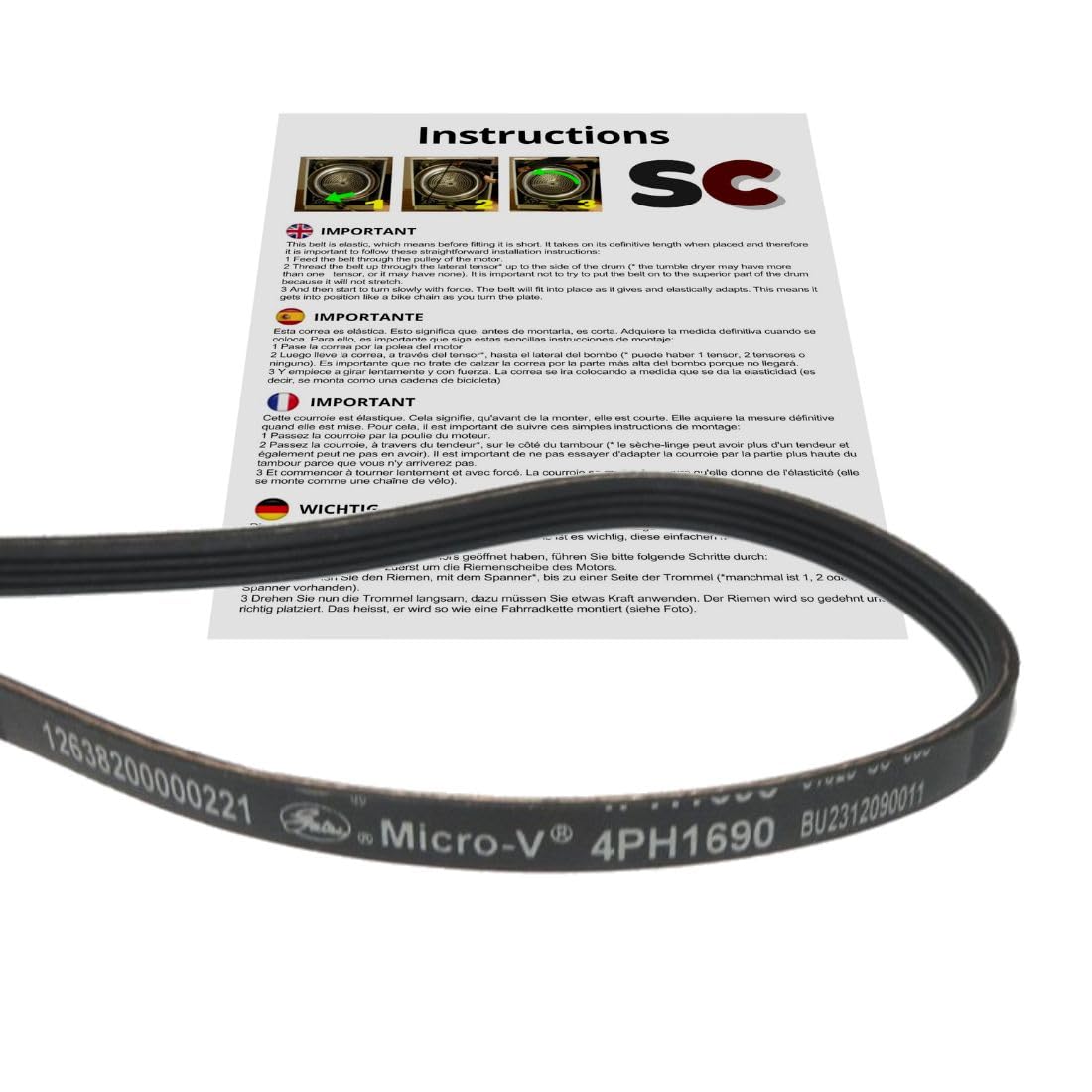 Sc Solocorreas Black - Dryer Belt 4Ph 1690 (12638200000221)