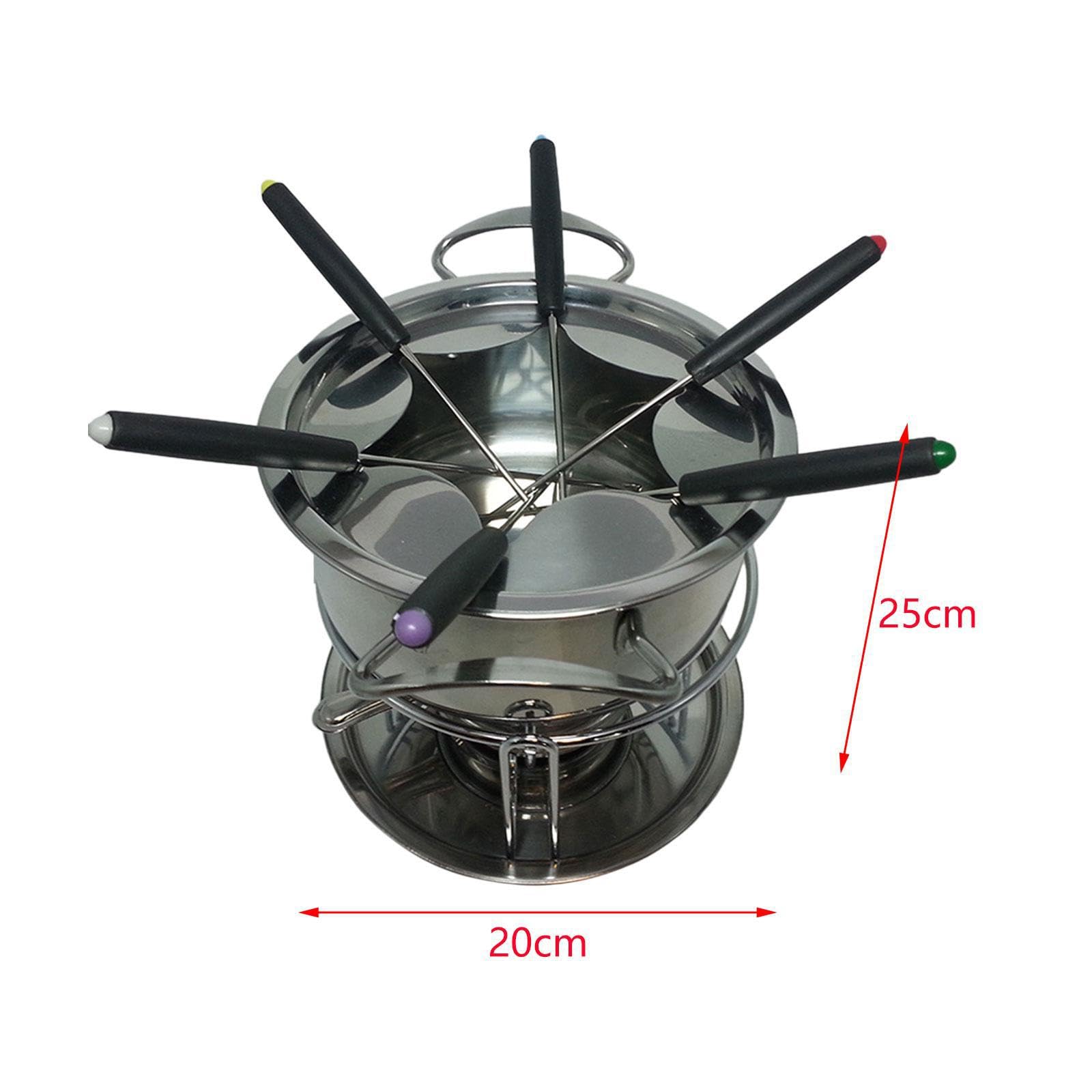Service à Fondue pour Bouillon, Fromage et Chocolat à Faire Fondre, pour des Moments conviviaux et Chaleureux. Bougie Chauffe-Plat Incluse. Appareil