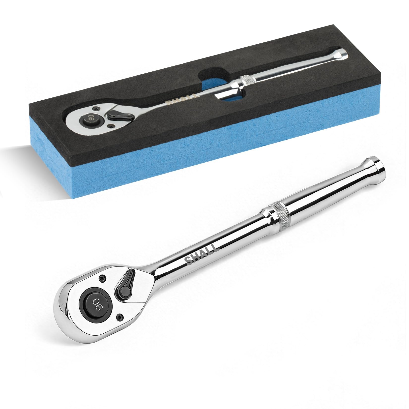 Shall 3/8" Drive 90-Tooth Ratchet Wrench Quick Release & Reversible | High-Torque Socket Spinner | Seamless Ratcheting for Vehicle Maintenance