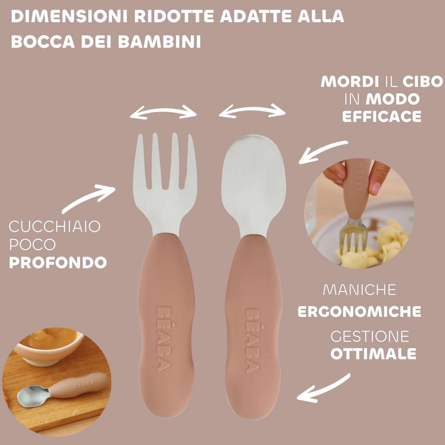 BÉABA Set Pappa Bebè – Regalo Nascita Completo da 4 Mesi, Piatti Inox Microonde, Posate Ergonomiche, Bavaglino a Maniche, Scatola Ricordo, Materiali Sani e Duraturi – Savannah Bloom