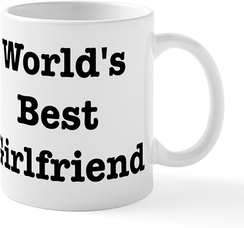 CafePress Worlds Best Girlfriend - Taza de café de cerámica, taza de té, 11 onzas