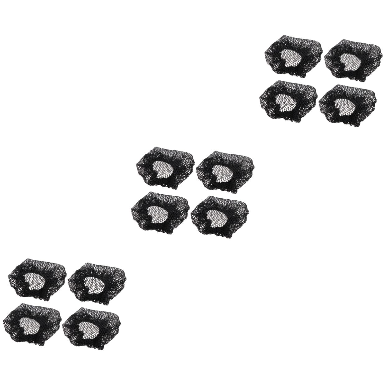 minkissy 60pezzi Rete Per Alta Elasticità Snood Raso Per Performance Di Danza Accessorio Elegante Per Ballo Senza Pizzo Nero