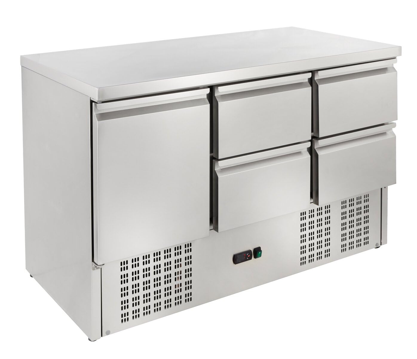 GastroHero Kühltisch, 348L, 1 Boden, 4 Schubladen, Edelstahl SH903-4D