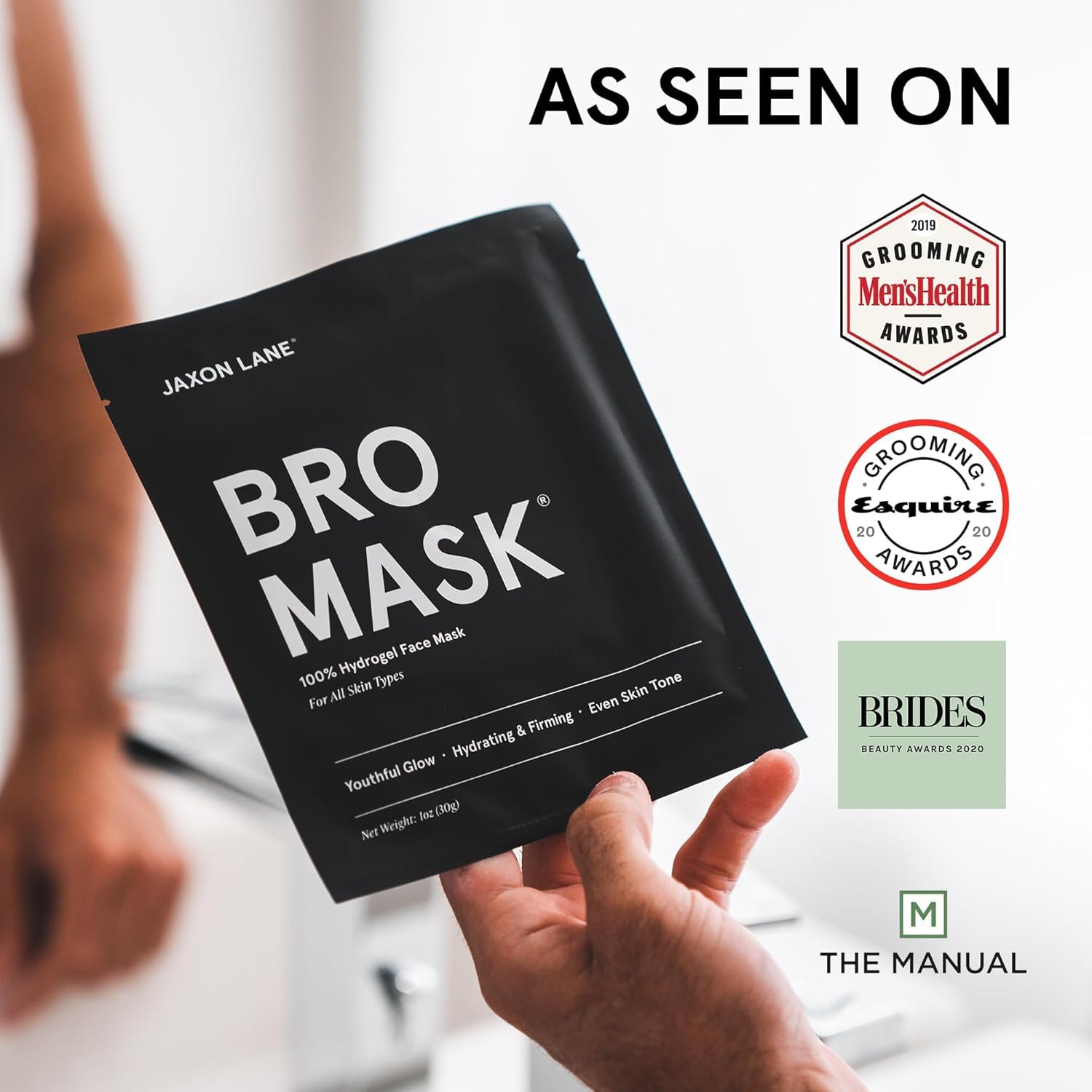 JAXON LANE BRO MASK Premium Korean Face Mask for Men (4 x 1 Pack) - Anti Aging Sheet Masks w/Hydrogel, Vitamin C, Hydrolyzed Collagen, & Hyaluronic Acid - Perfect Skin Care for Men - Image 6