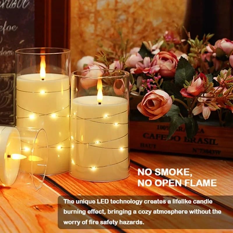 Candele Led 1-5 pezzi di lampade a LED lampada tremolante decorazione della festa nuziale(3pcs,15cm)