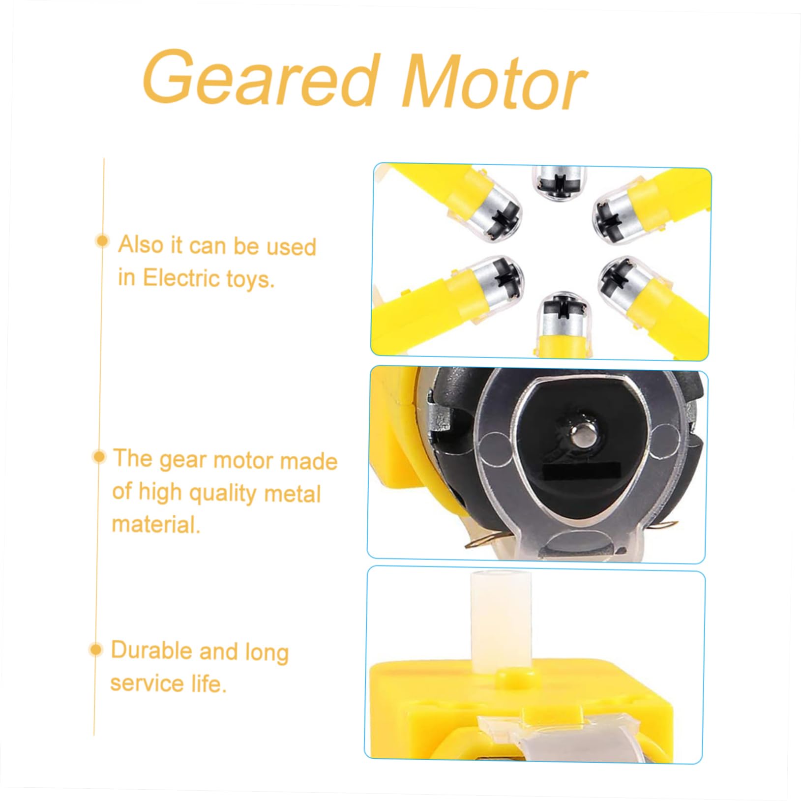 OSALADI 3 Sätze Getriebemotor Doppelwellen-elektromotor Für Smart Car Robustes Design 3-12 V Spannung 5 Stück * 3