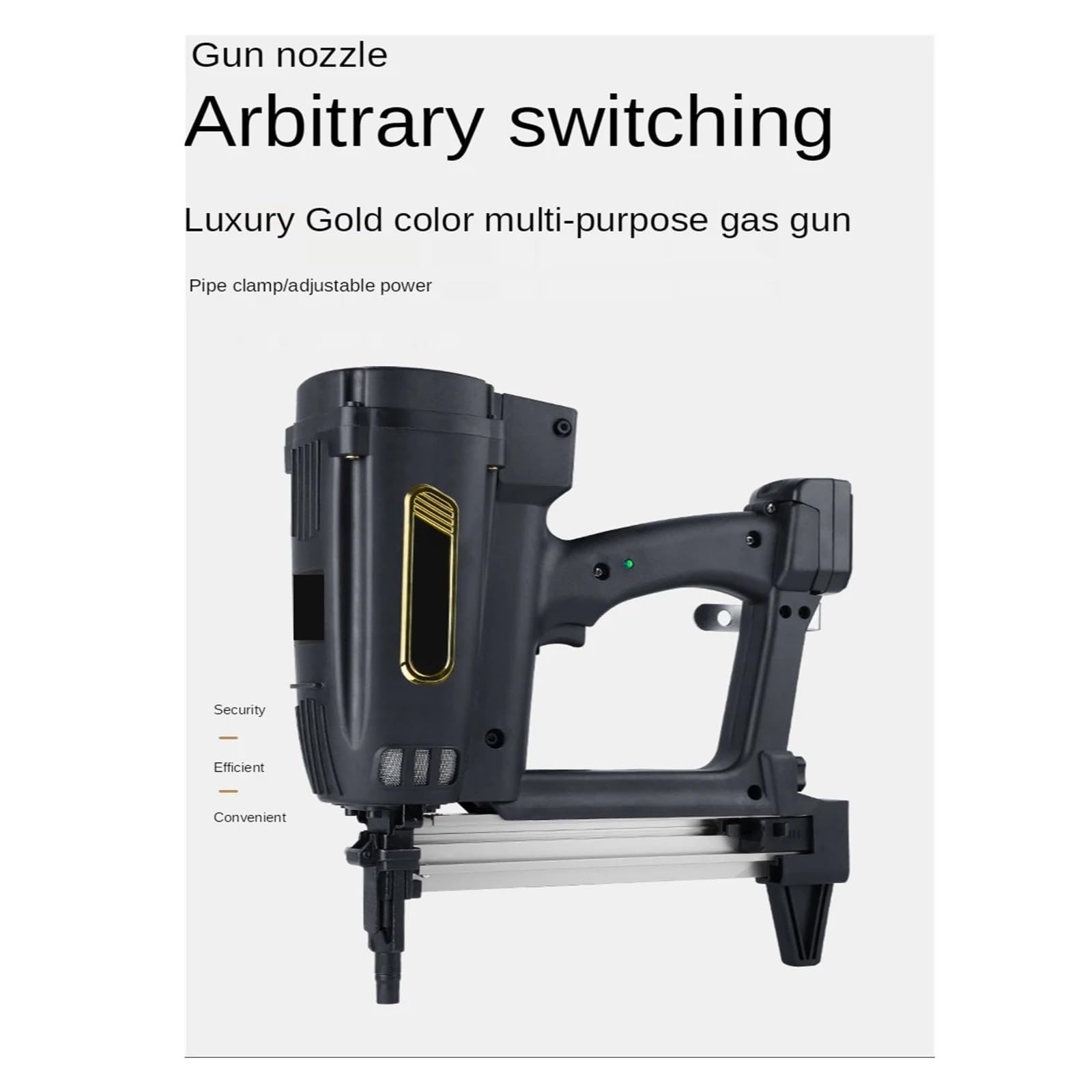 Zszywacz Wielofunkcyjny Pistolet Do Gwoździ Gazowych, Woda, Prąd, Pistolet Do Gwoździ Ze Stali Cementowej Do Obróbki Drewna Do mocowania materiałów, dekoracji, stolarki(B)
