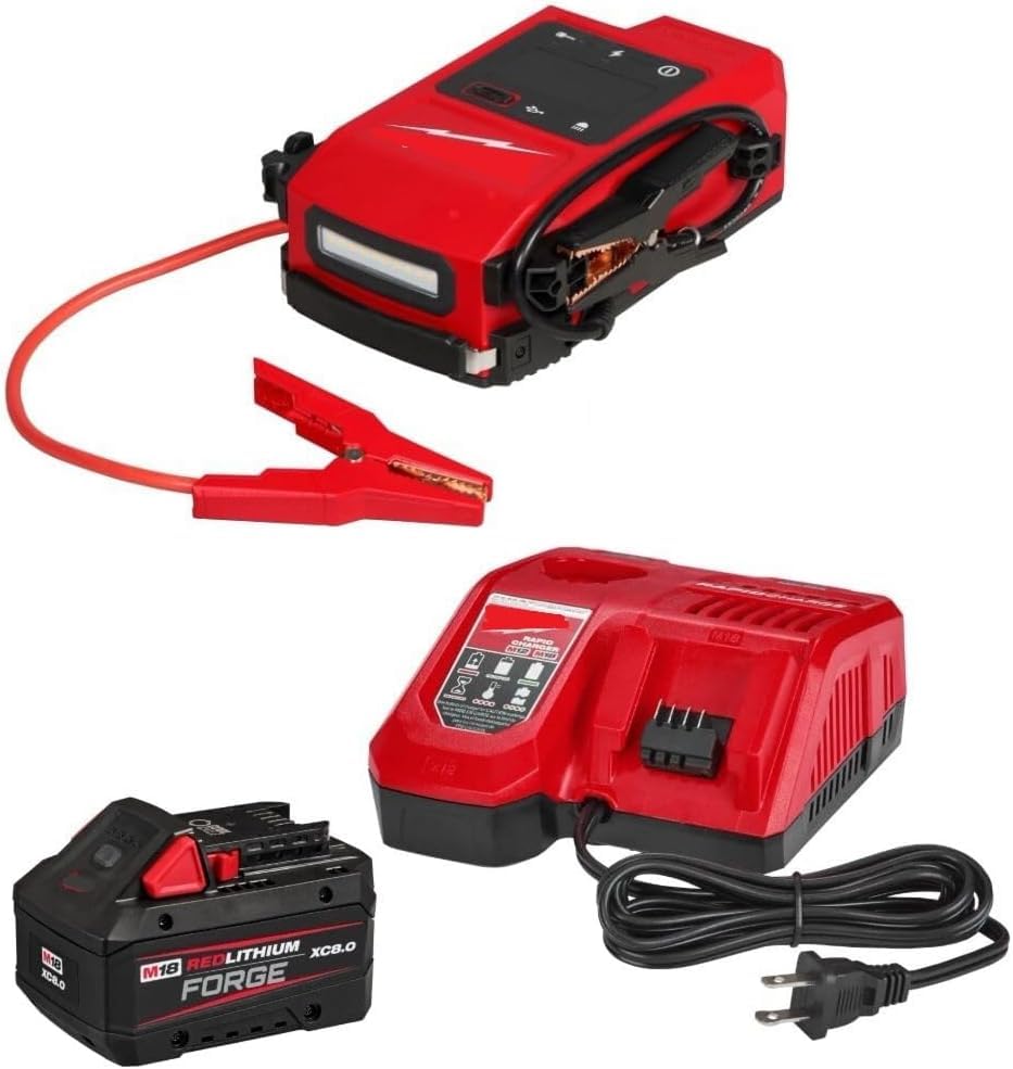 for Milwaukee d M18 Hotshot Jump Starter Redlithum XC8 0 Starter Kit Bundle