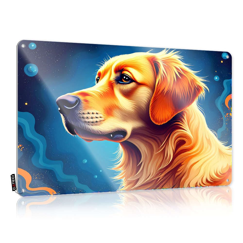 Fzfn Men's Colour Golden Retriever In An Abstract Underwater Scene Funky Room Decor Highland Hanging | Fun Metal Wall Decoration Haves Vintage Metal Wall Decor(20X30cm)