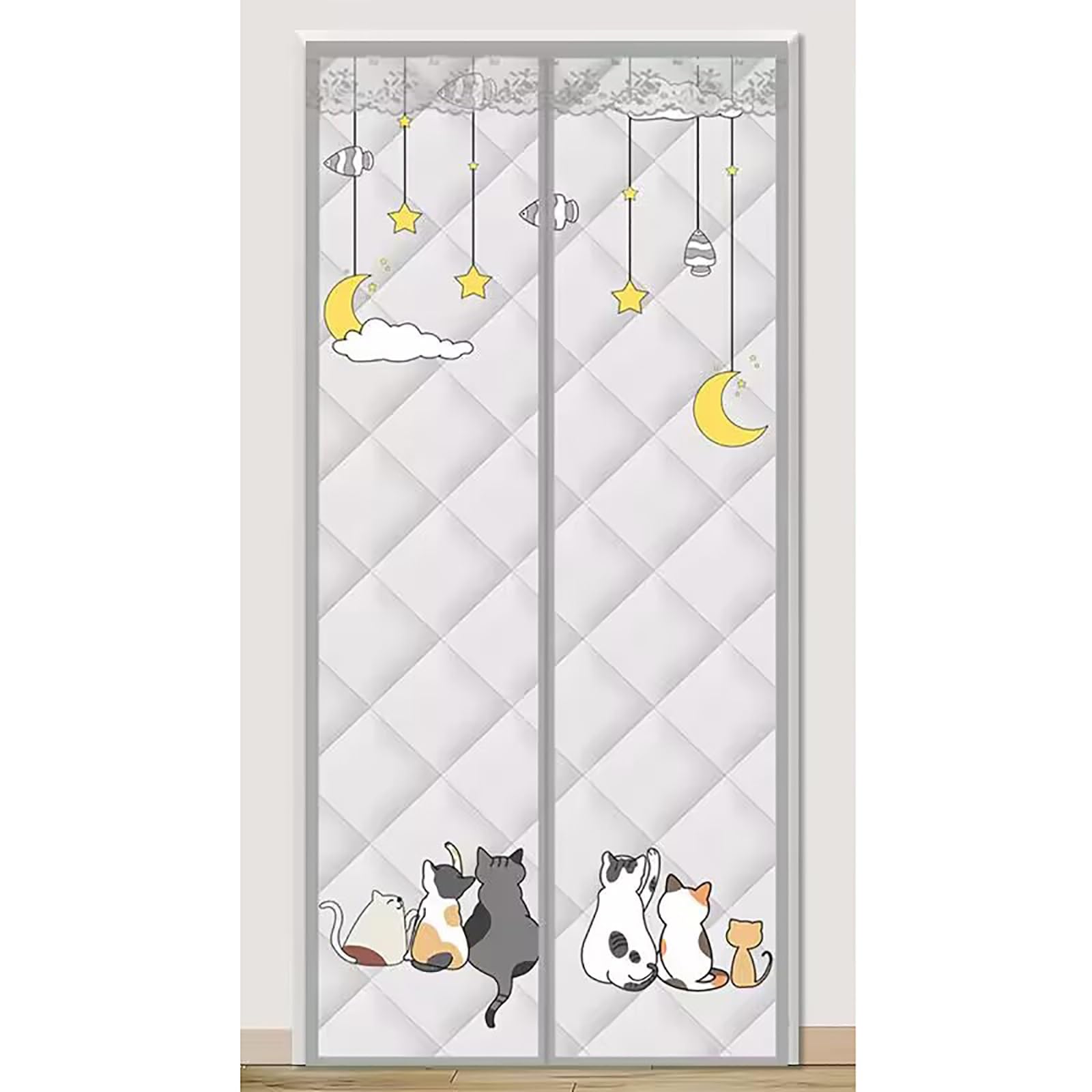 LKLNKVL Door curtain, Insulated Garage Door Curtain, Windproof and Soundproof, and Dirt-resistant(Grey,85 * 200cm/33.4 * 78.7in)