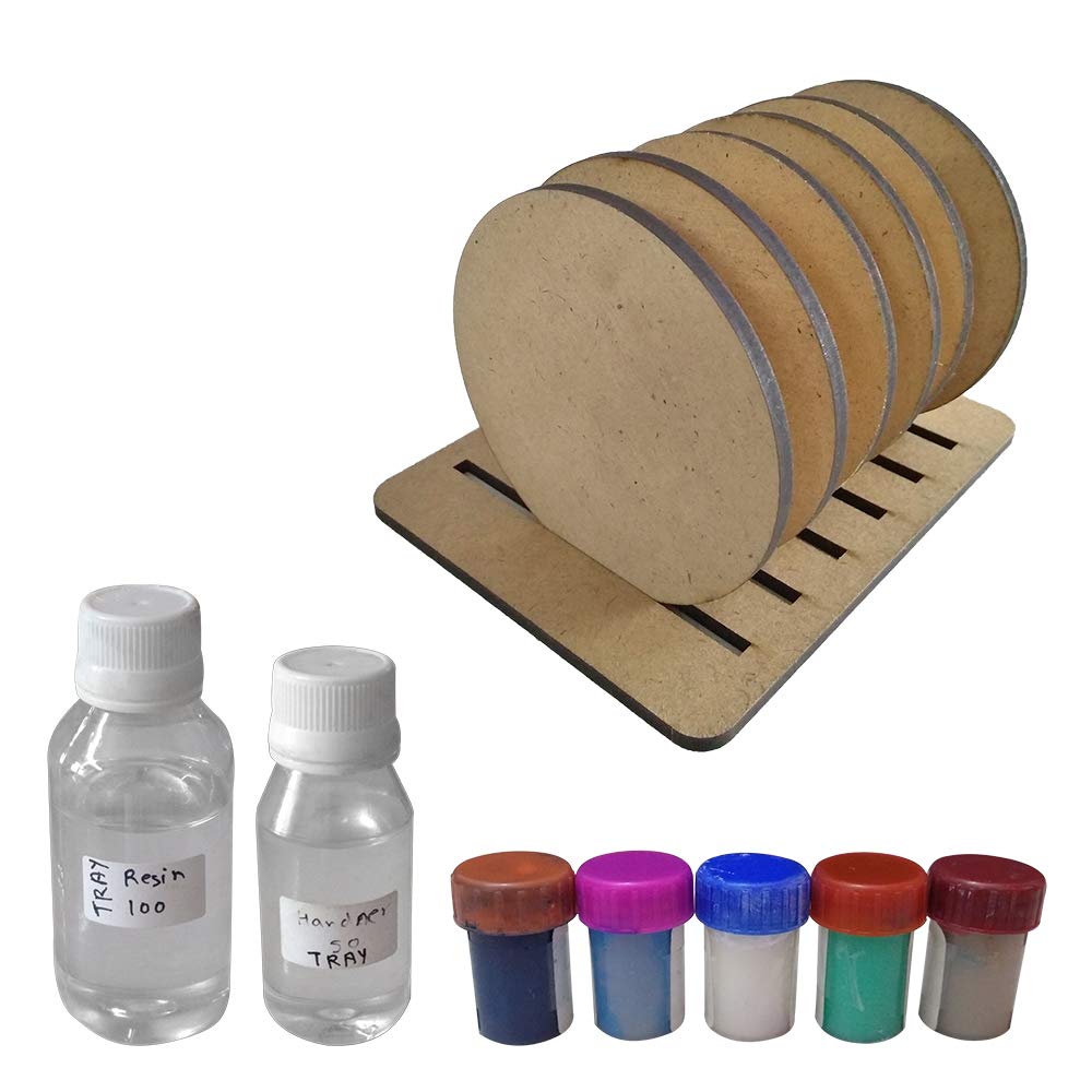Penkraft Resin Art on Round Coasters with Stand DIY Kit | Free Video Tutorial