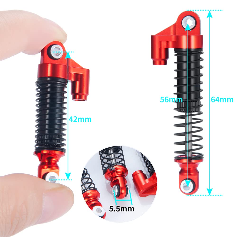 4Pcs 56mm Aluminum Shock Absorbers For TRX4M RC Crawler - Threaded Adjustable Dampers - View #3